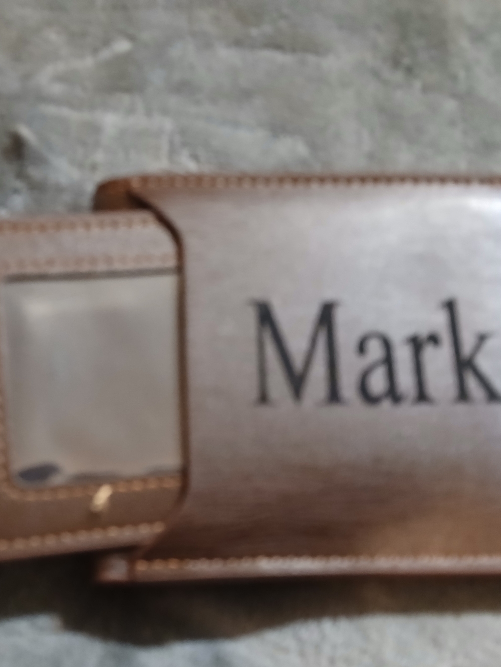 Men's Brown "Mark" Engraved Bense Bifold Wallet NEW